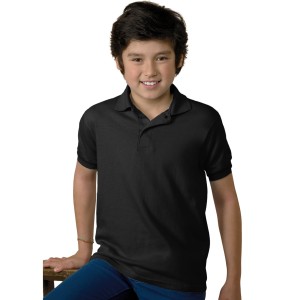 Hanes Kids Cotton-Blend EcoSmart® Jersey Polo