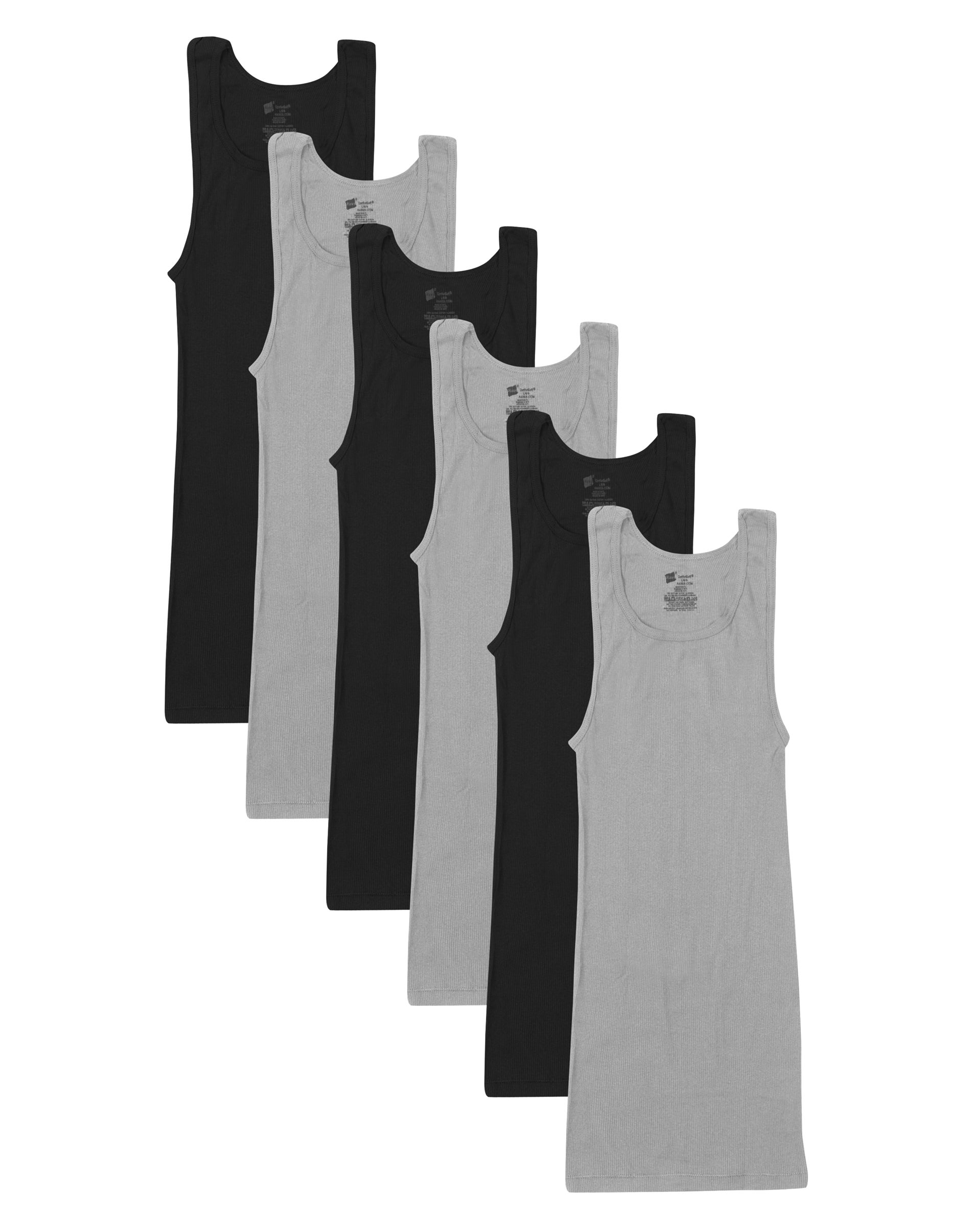 Hanes Mens Soft And Breathable Tank Assorted 6-Pack - Apparel