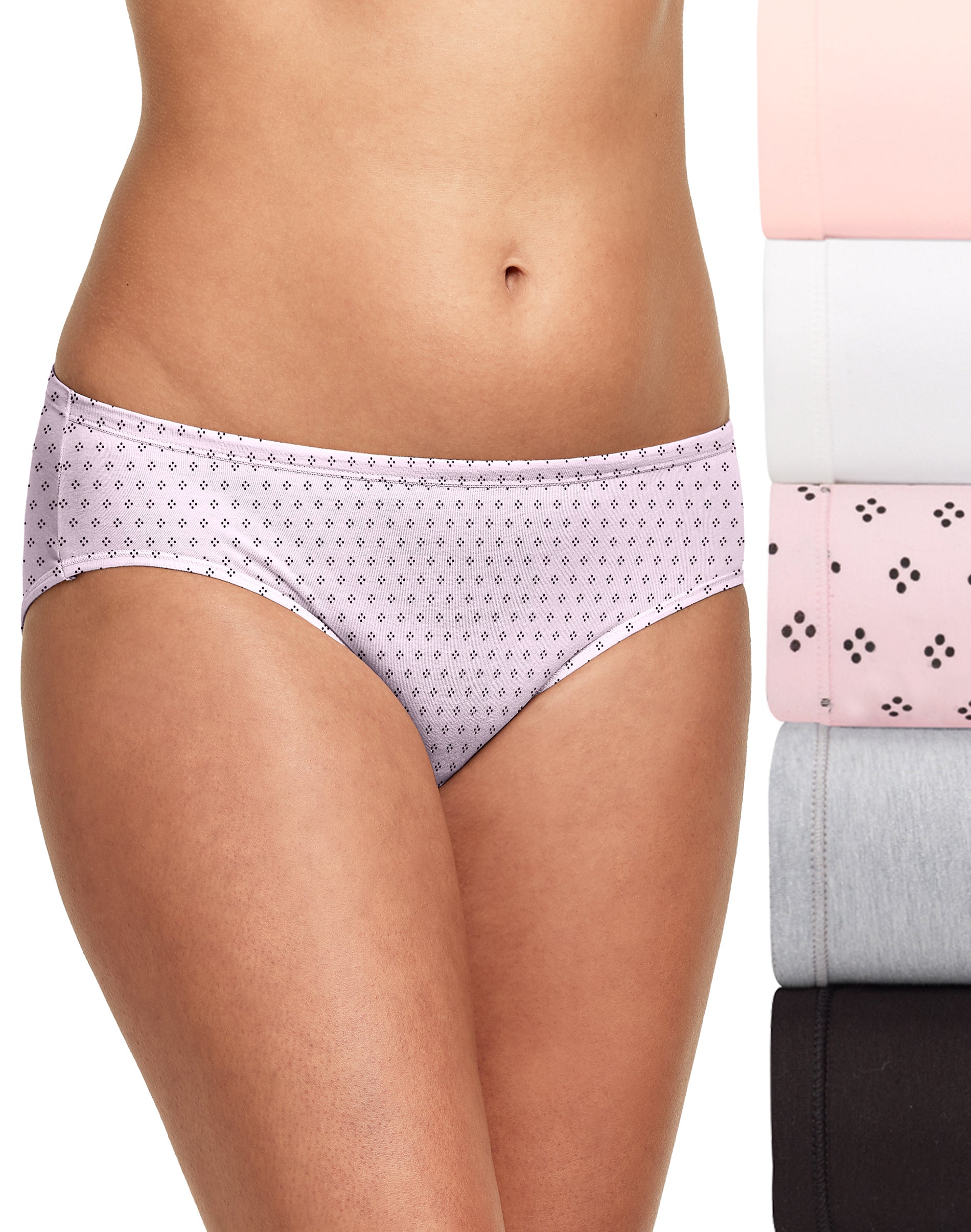 Hanes Ultimate Women's High-Waisted Brief Underwear, 4-Pack White/Silver  Shadow/Ballerina Slipper/Misty Lilac 5 