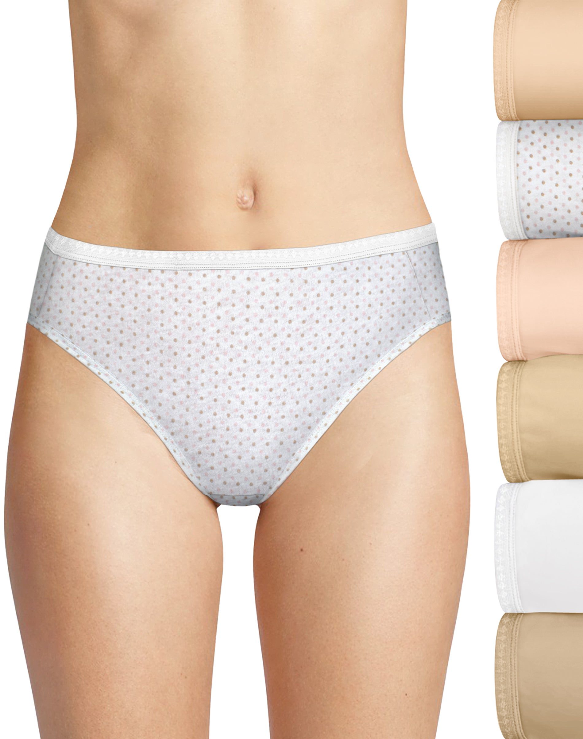 Hanes 6-Pack Cotton Panty - Hi-Cut - White