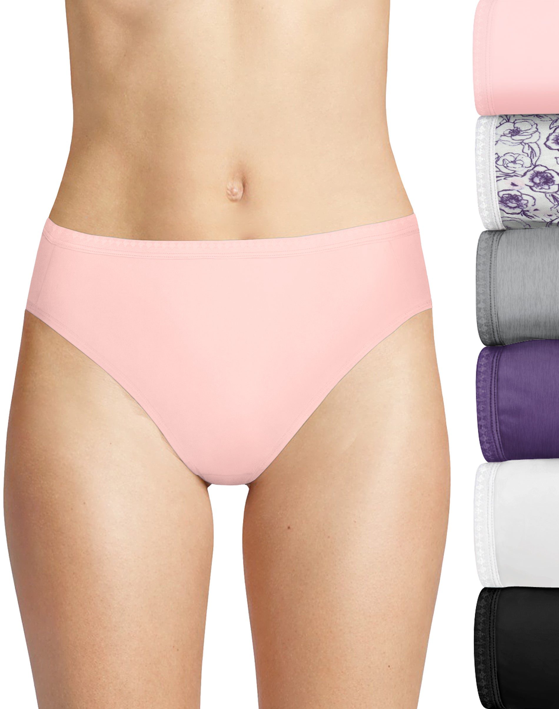 Hanes 10-Pack Hi-Cuts Panties Women's Underwear Breathable