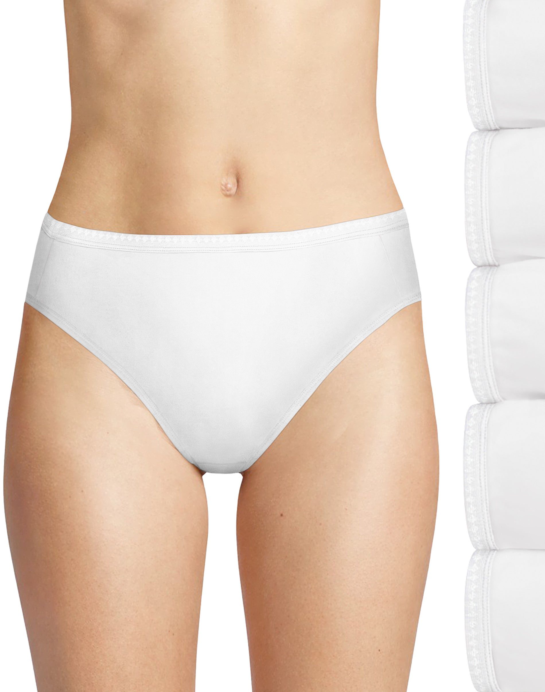 Hanes Women's Cotton Hi-Cut Underwear, 6-Pack 