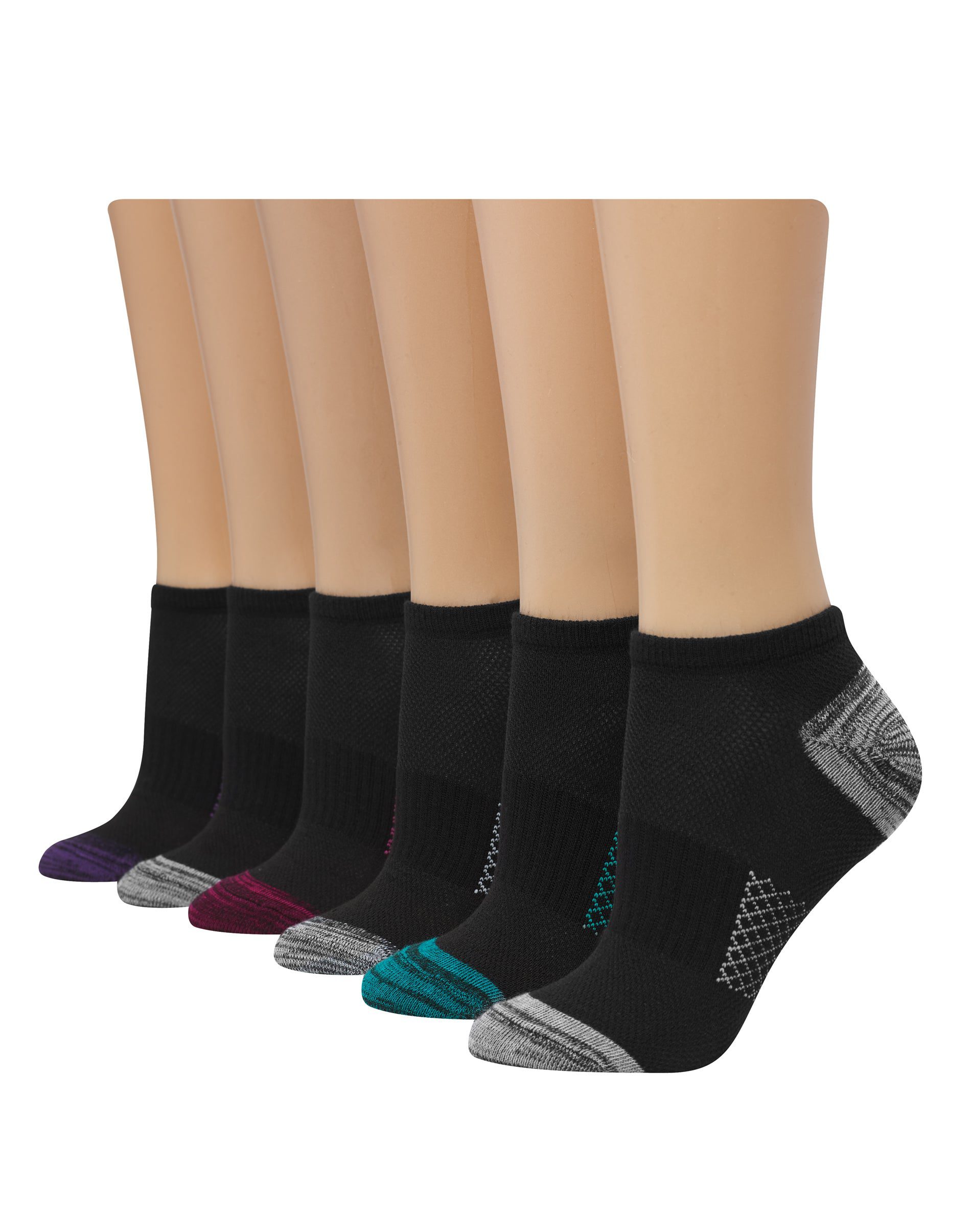 Hanes Womens Breathable Lightweight Super No Show Socks 6-Pack - Apparel  Direct Distributor