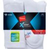 Hanes Mens FreshIQ X-Temp Active Cool Crew Socks 12-Pack