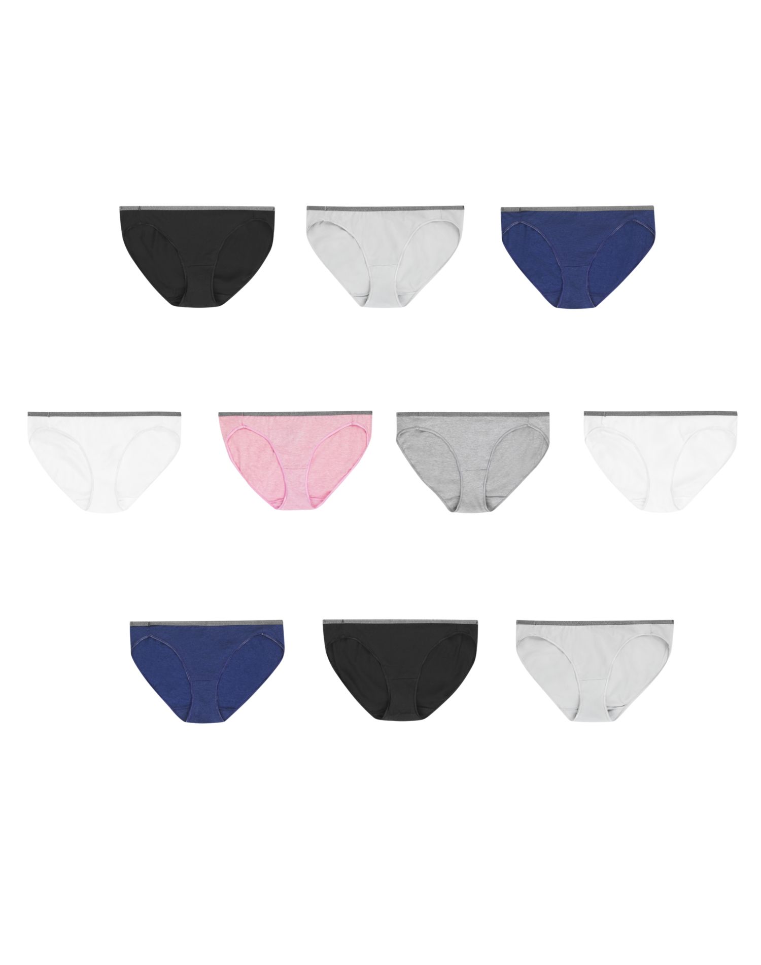 Hanes Womens Breathable Cotton Stretch Bikini 10-Pack - Apparel