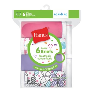 Hanes Girls Breathable Cotton Briefs 6-Pack