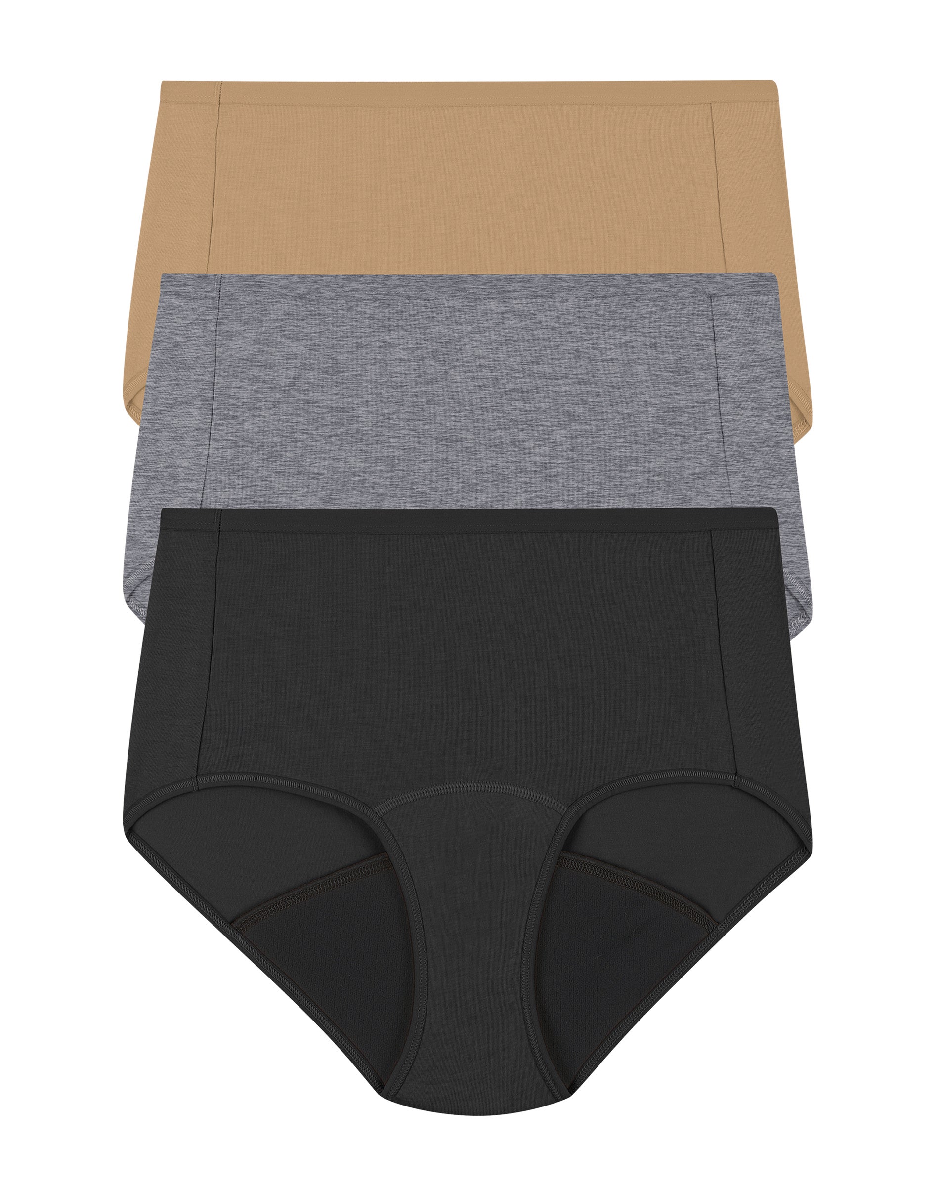 Hanes Womens Fresh & Dry Moderate Period Underwear Brief 3-Pack - Apparel  Direct Distributor