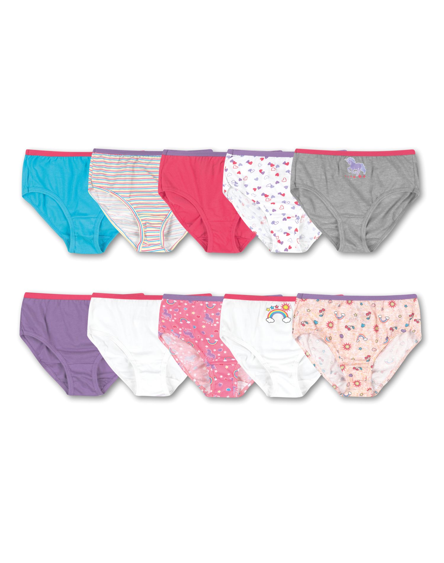Hanes Girls and Toddler Underwear, Cotton Knit Tagless Brief