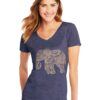 Hanes Womens Butterfly Collection Short-Sleeve V-Neck Graphic Tee