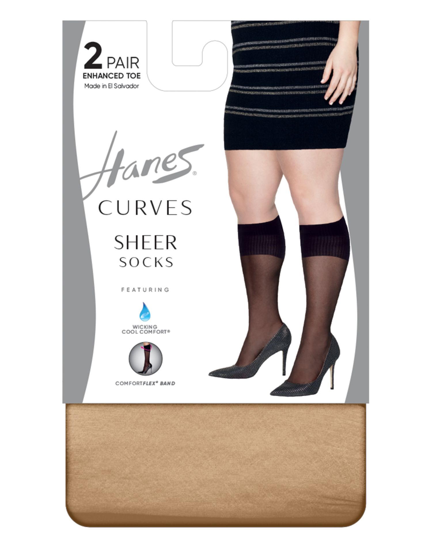 Hanes Womens Alive Full Support Sheer Knee Highs 2 Pack Apparel Direct Distributor 3816