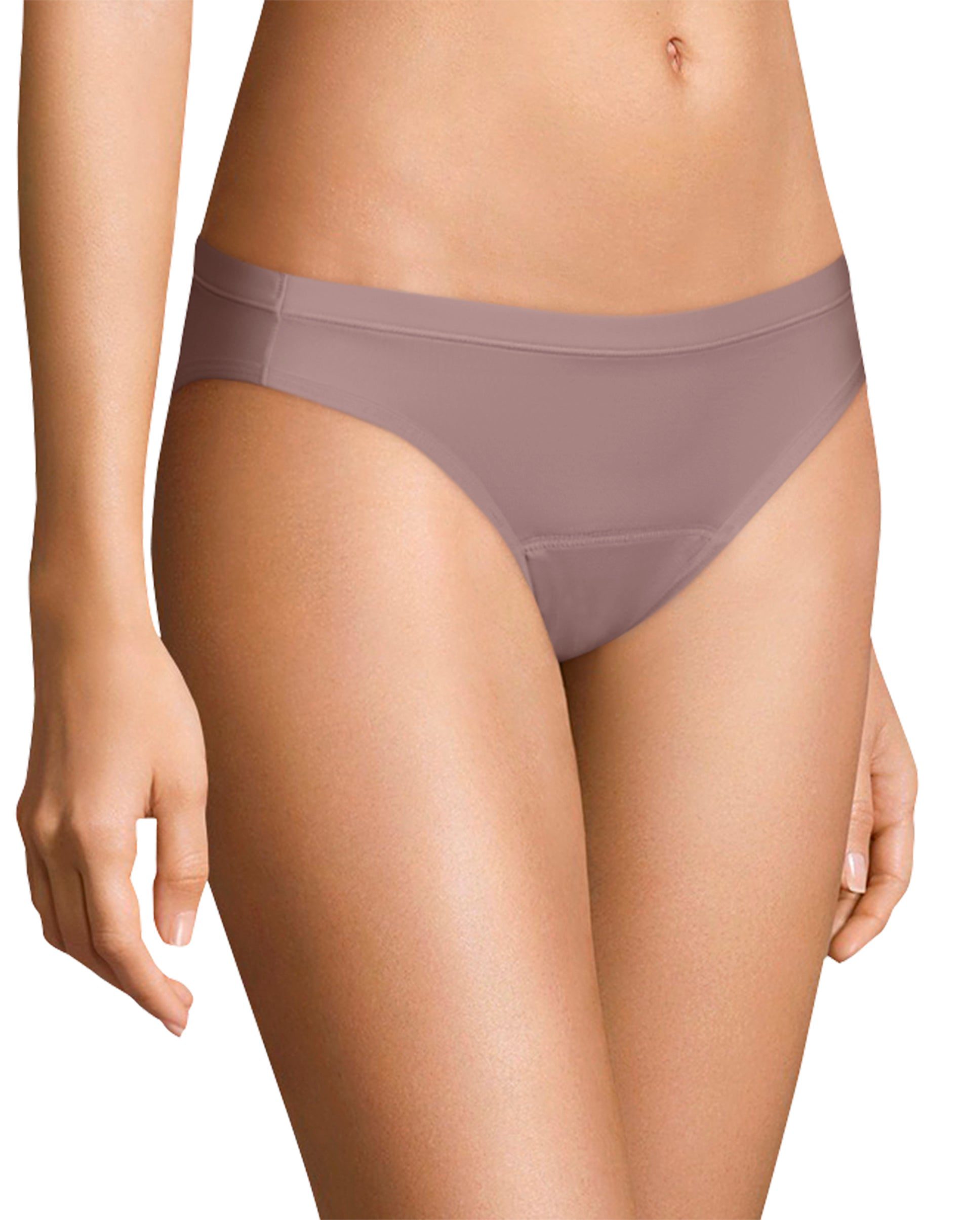 Hanes Womens Fresh & Dry Light Period Underwear Bikini 3-Pack