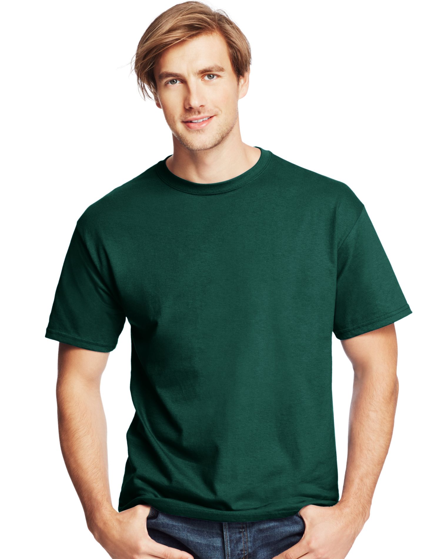 Hanes Comfortsoft Men Crewneck Short Sleeves Plain Cotton T-Shirt O5280  (4-pack)