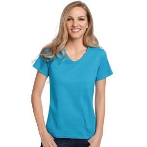 Hanes Womens Essentials Relaxed Fit Short Sleeve V-Neck T-Shirt 2-Pack