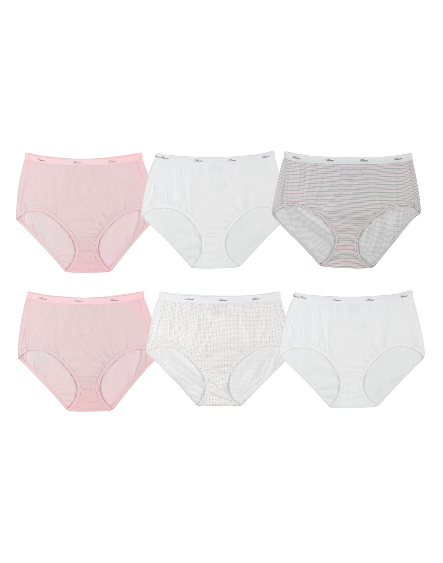 Hanes womens Ribbed Cotton Underwear 6-pack Briefs, Assorted at