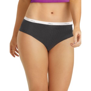 Hanes Womens Ribbed Cotton Hipsters 6-Pack