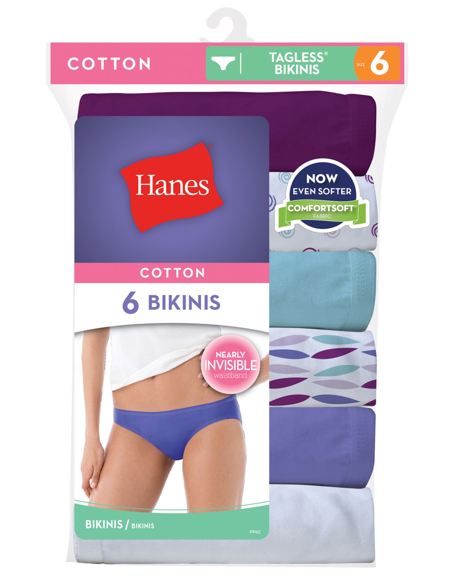 Hanes Womens Cool Comfort No Ride Up Cotton Bikini 6-Pack - Apparel Direct  Distributor