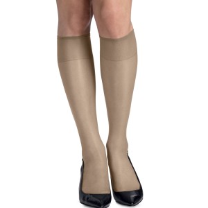 Hanes Womens Silk Reflections Silky Sheer Knee Highs With Reinforced Toe 2-Pack