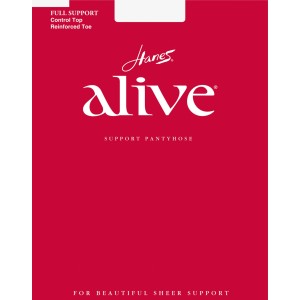 Hanes Womens Alive Full Support Control Top Reinforced Toe Pantyhose