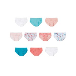 Hanes Toddler Girls Briefs Cotton Hipsters 10-Pack