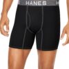 Hanes Mens Ultimate® Comfort Flex Fit® Ultra Soft Cotton/Modal Boxer Briefs Black/Grey/Blue Assorted 4-Pack