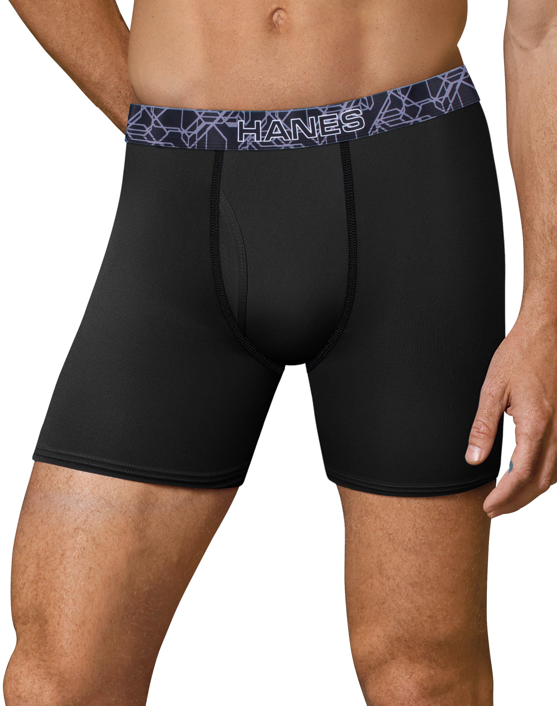 Hanes Mens Sport Freshiq X Temp Black Gray Boxer Briefs Pack Xl Apparel Direct Distributor