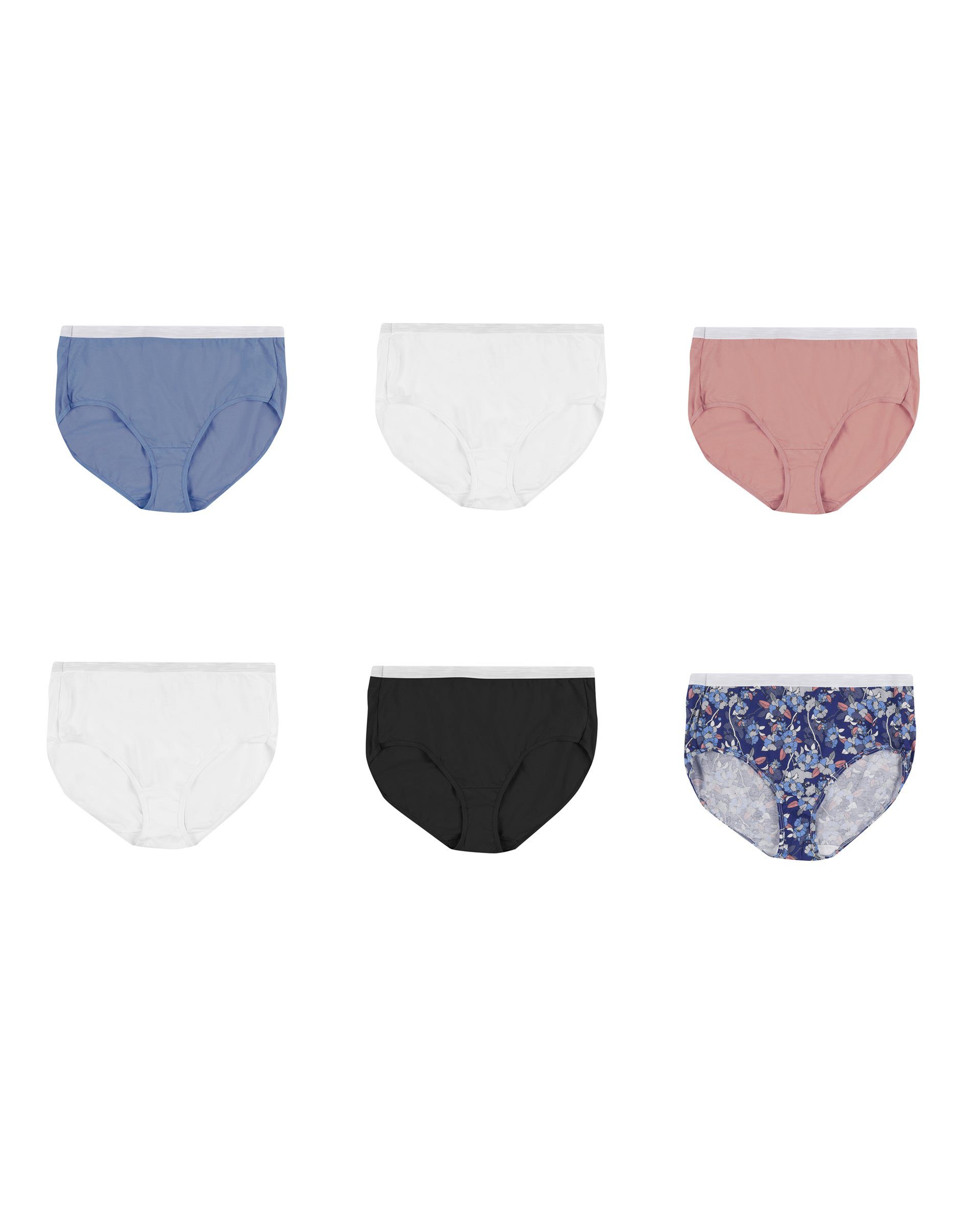JMS Womens Cotton Sporty Briefs, 6-Pack - Apparel Direct Distributor