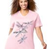 JMS Womens Big Butterfly Impression Short Sleeve Graphic T-Shirt