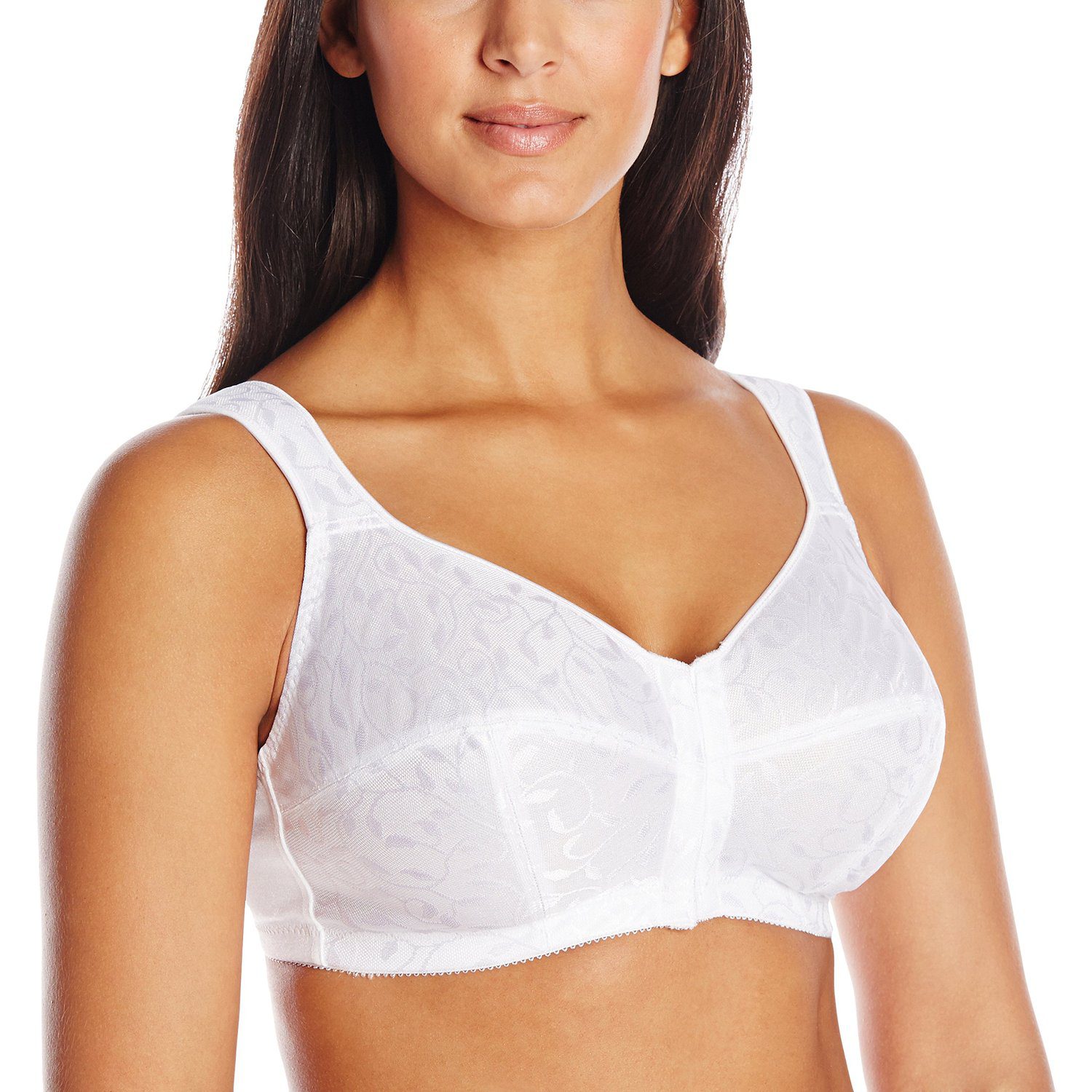 Just My Size 1107 Womens Front Close Wirefree Bra White Size - 40B 