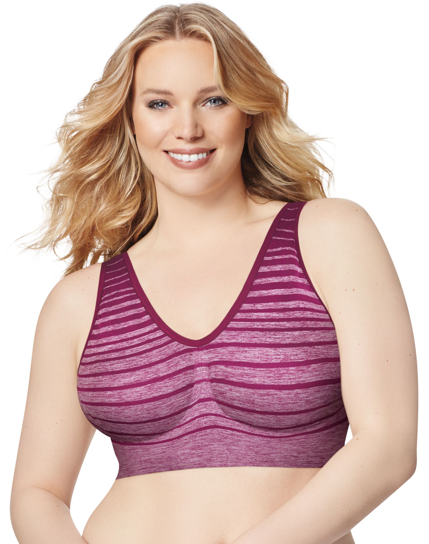 JUST MY SIZE Pure Comfort Seamless Wirefree Bra with Moisture Control  (1263) White, 6X