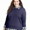 JMS Womens ComfortSoft® EcoSmart® V-Notch Crewneck Sweatshirt