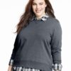 JMS Womens ComfortSoft® EcoSmart® V-Notch Crewneck Sweatshirt