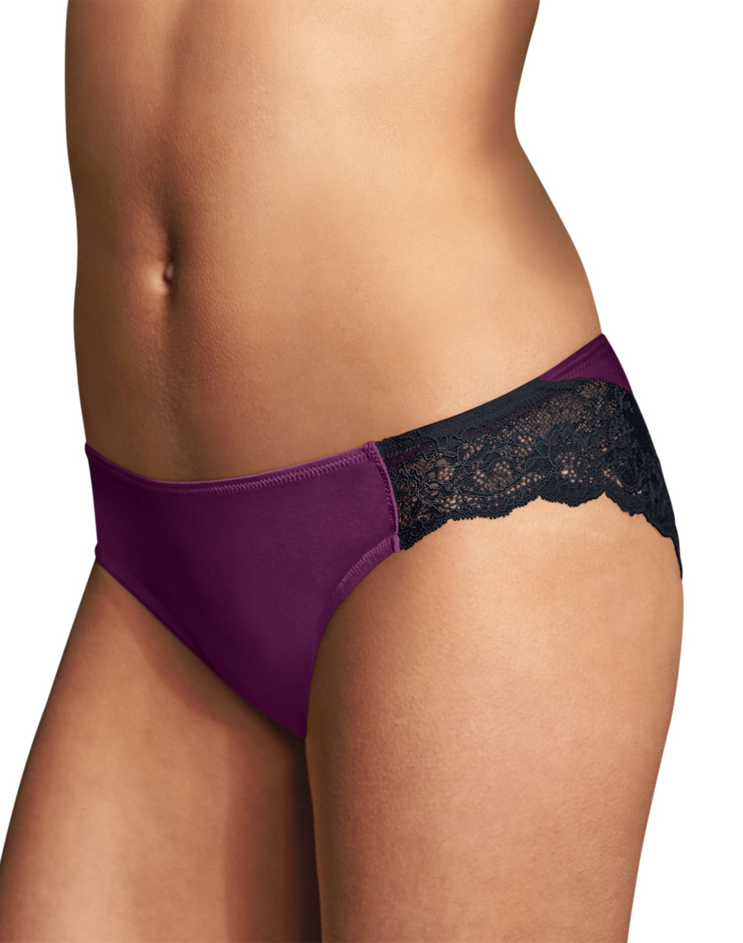 Maidenform Womens Everyday Smooth High Waist Lace Thong, 5, Lilac Petal :  : Clothing, Shoes & Accessories
