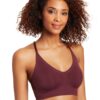 Maidenform Womens Pure Comfort® V-Neck Pullover Lace Back Wirefree Bra