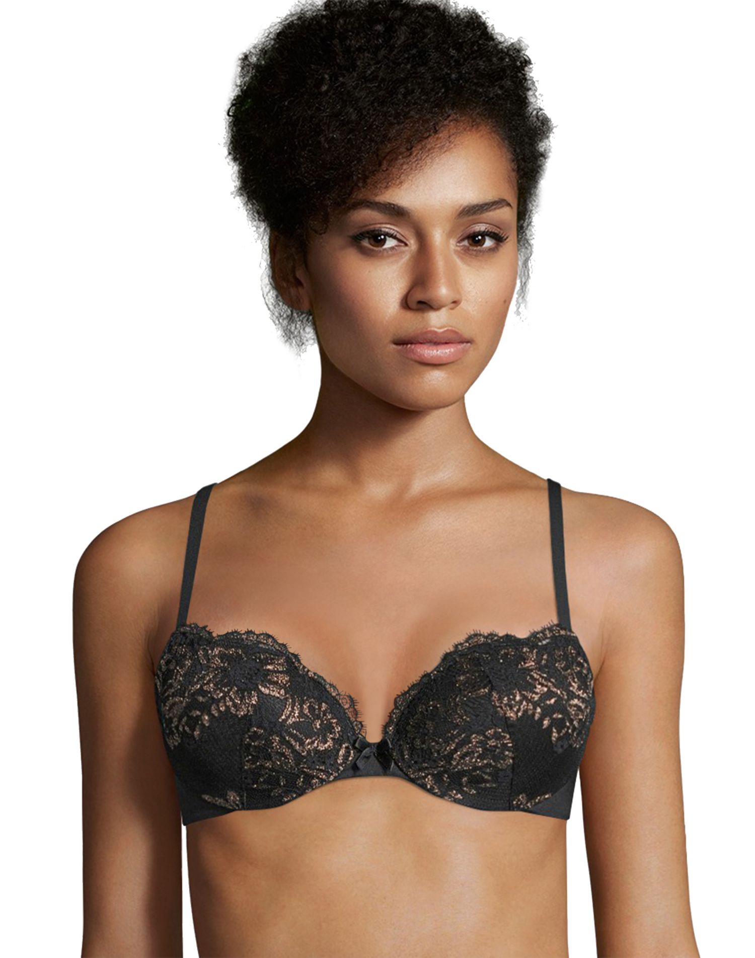 Maidenform Underwire Demi Bra, Best Push-Up Bra With Wonderbra Technology,  Smoothing Lace-Trim Bra With Push-Up Cups, Black W/Body Beige Lining, 36C -  Imported Products from USA - iBhejo