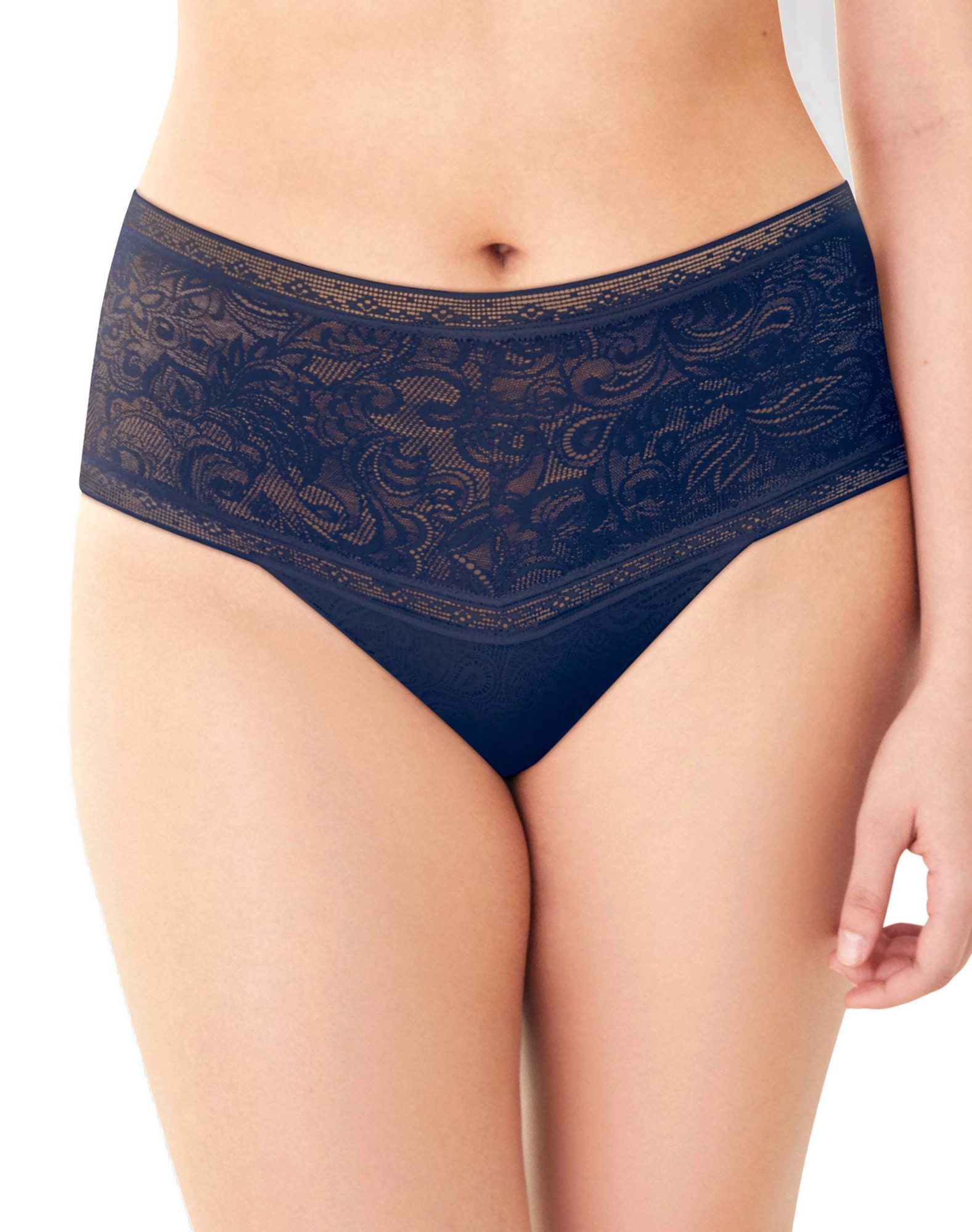 Maidenform Womens Everyday Smooth High-Waist Lace Thong - Apparel