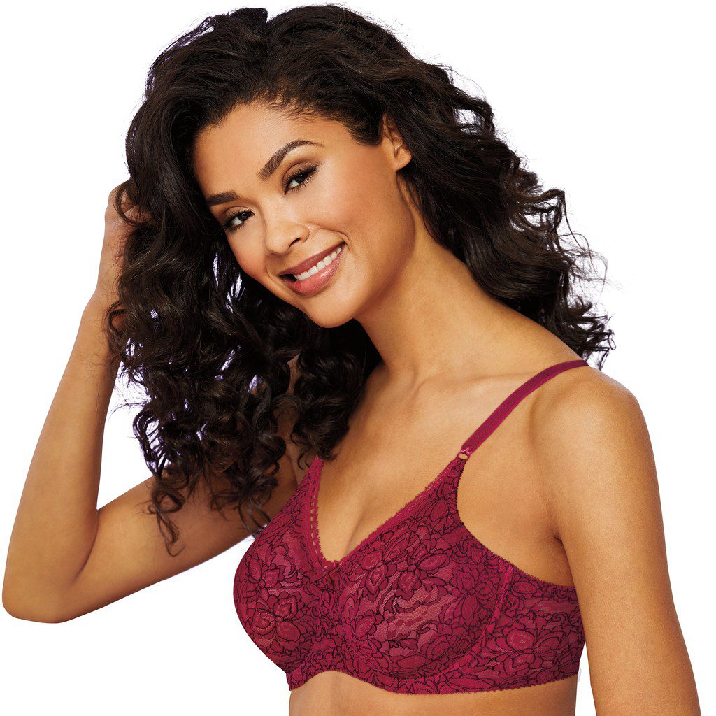 Buy Bali Designs Women's Lace and Smooth Underwire Bra, Rosewood, 42DD at