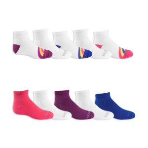 Fruit Of The Loom Girls 10 Pack Soft and Lightweight Ankle Socks