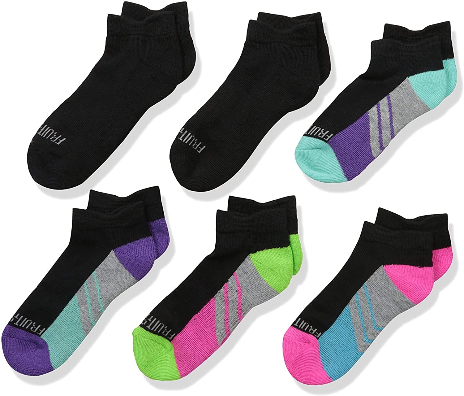 Fruit Of The Loom Girls 6 Pack Everyday Active Low Cut Socks - Apparel ...