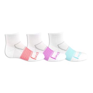 Fruit Of The Loom Girls 3 Pair Breathable Nylon Cushioned Ankle Socks with Arch Support
