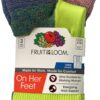 Fruit Of The Loom Womens 3-Pack On Her Feet Crew Comfort Socks
