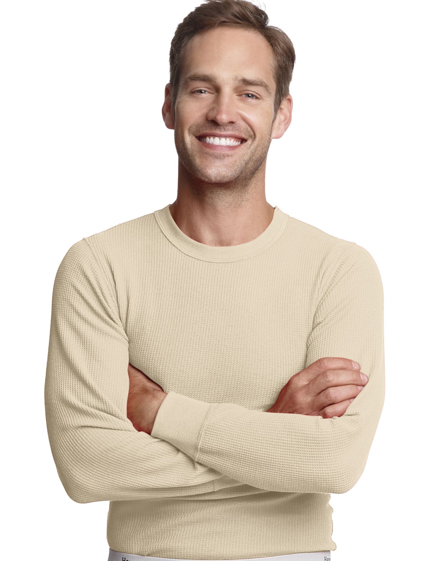 Hanes Mens Waffle Knit Thermal Crewneck Apparel Direct Distributor