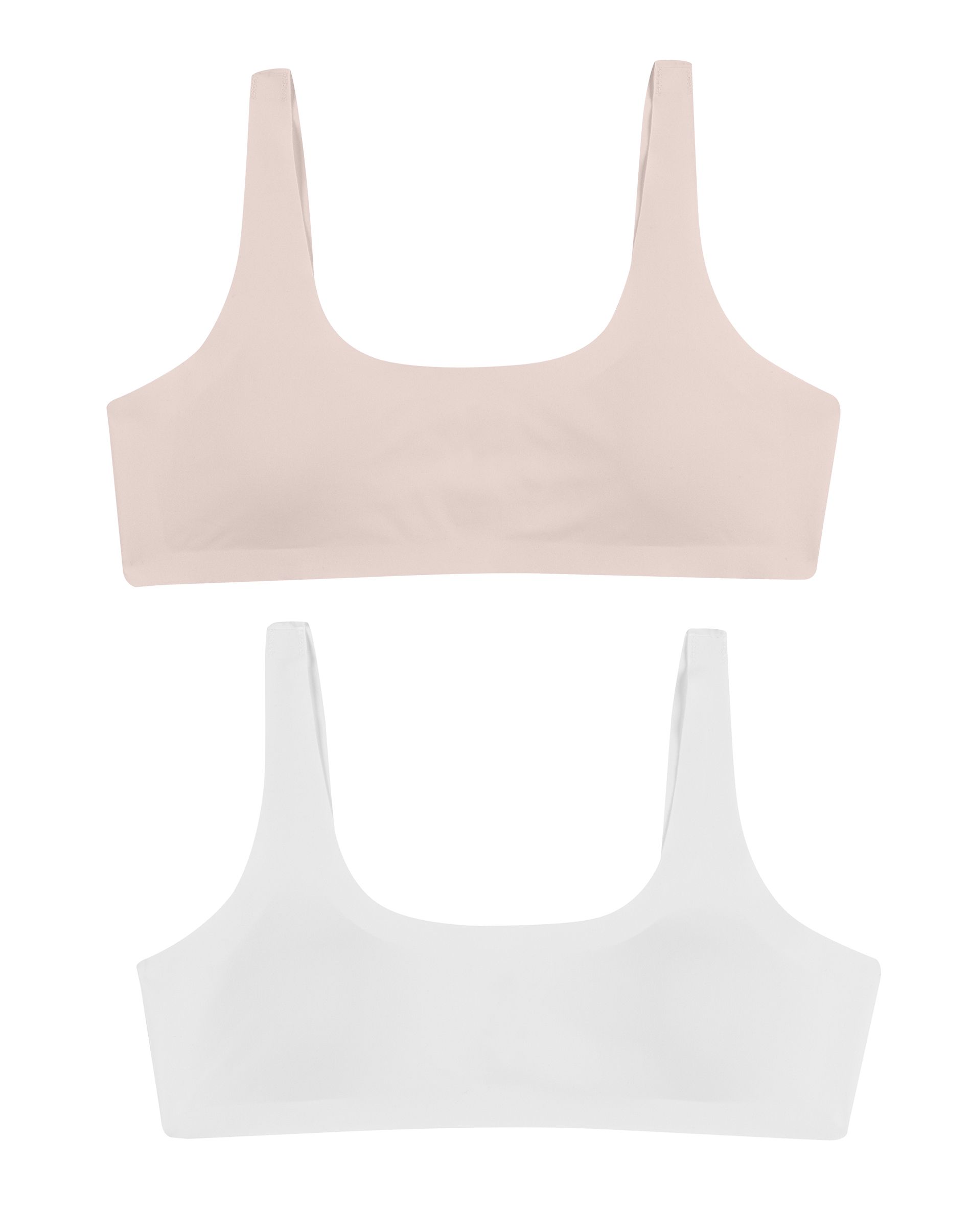 Hanes Girls No Show Comfort Pullover Bra 2-Pack - Apparel Direct