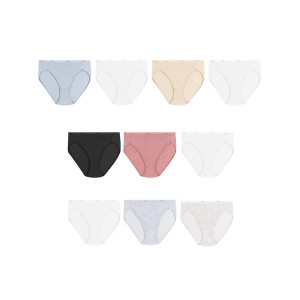 Hanes Womens Cotton Hi-Cut Panties 10-Pack