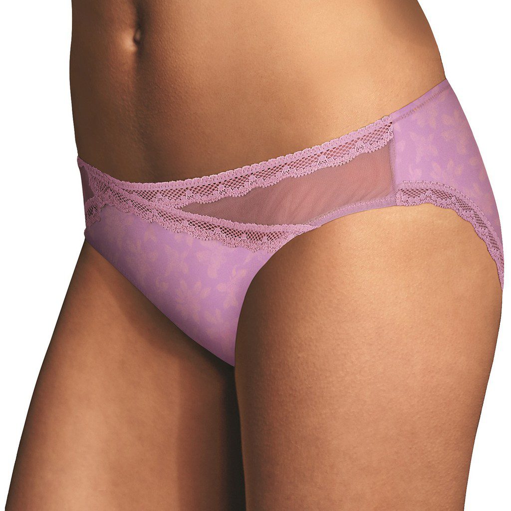 Women's Maidenform 40159 Comfort Devotion Lace Back Tanga Panty (Dahlia  Pink/Pale Pink 8)