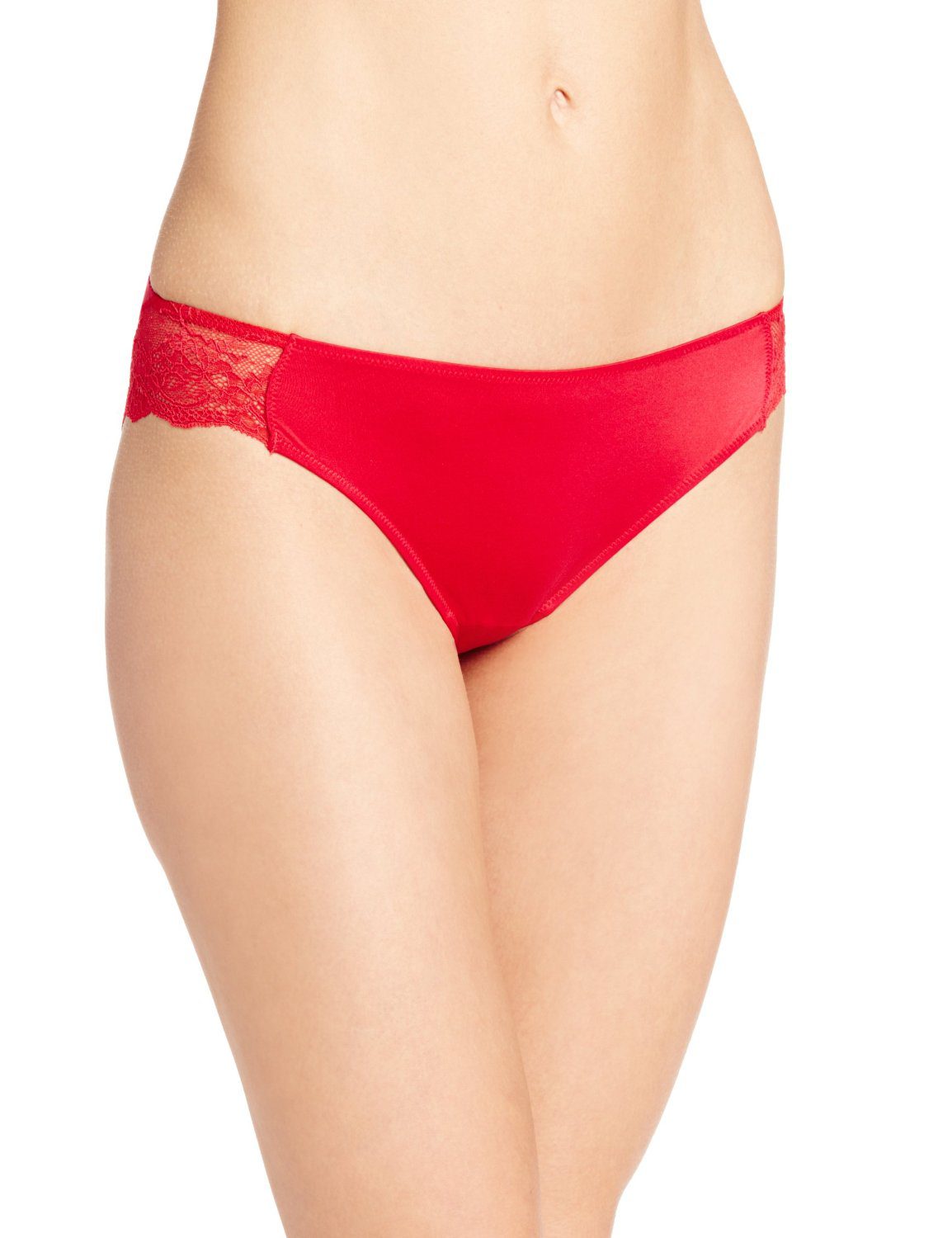 Buy YAMAMAY Lace Pattern Cotton Tanga for Women Red at
