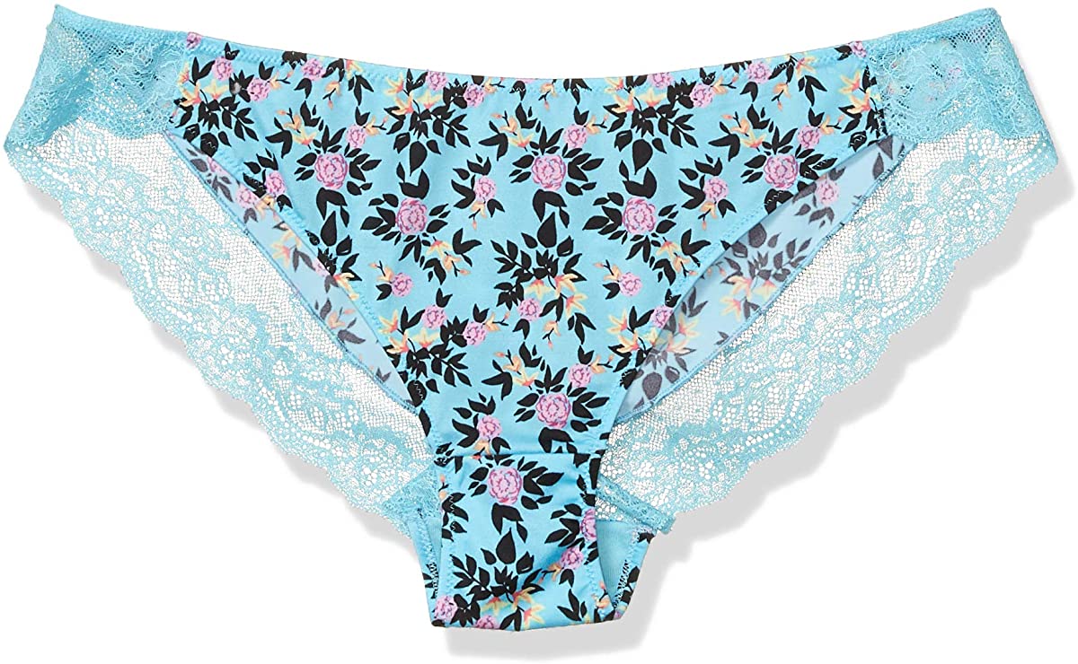 Maidenform One Fab Fit Cotton and Lace Stretch Tanga Blue Jay w/Lucent Blue  6