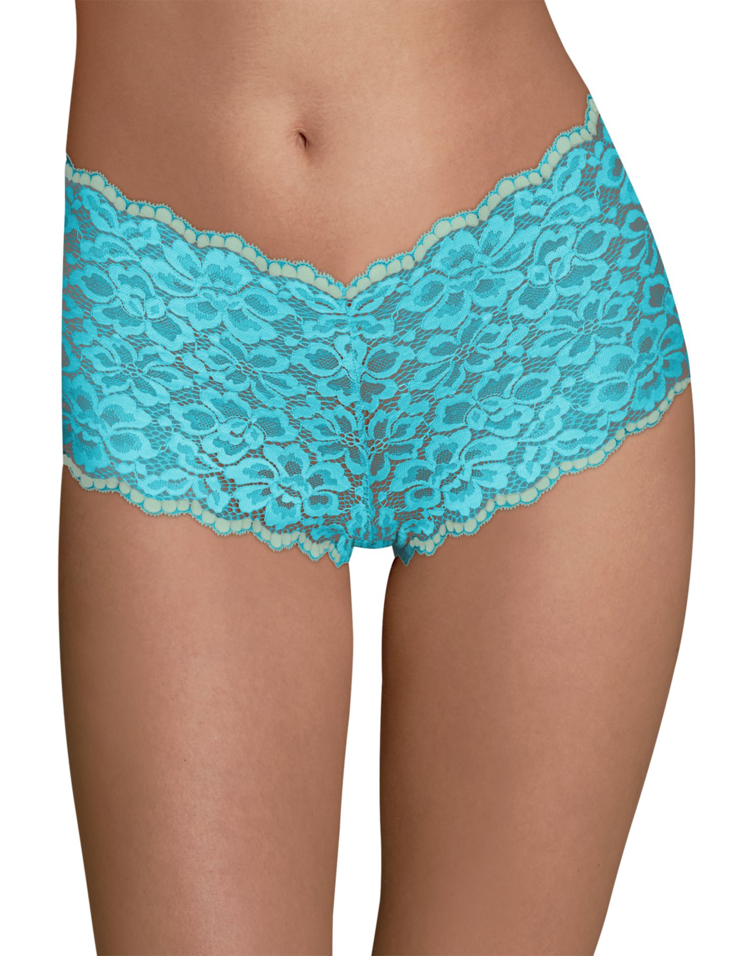Women's Maidenform DMCLBS Sexy Must Haves Lace Cheeky Boyshort Panty (Blue  Flight 6) 