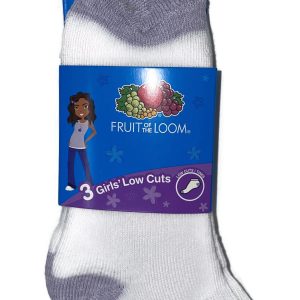 Fruit Of The Loom Girls 3 Pack Low Cut Socks
