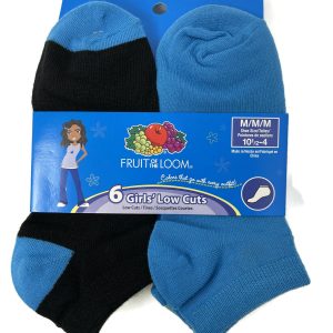 Fruit Of The Loom Girls 6 Pack Low Cut Socks
