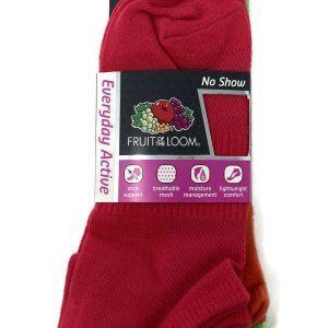 Fruit Of The Loom Womens Everyday Active 3 Pack No Show Socks